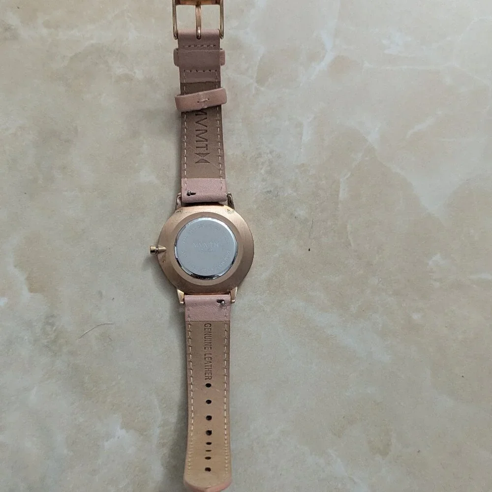 MVMT Boulevard Sunset Women B18 Dress MOP Dial Pink Leather Quartz 38mm Watch